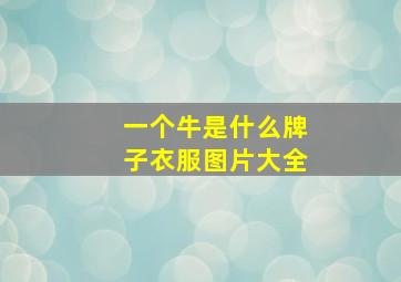 一个牛是什么牌子衣服图片大全