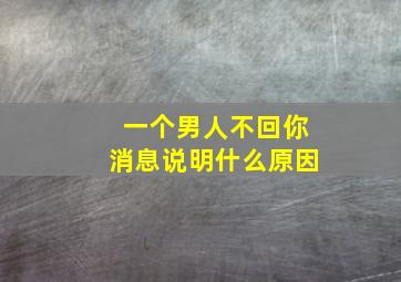 一个男人不回你消息说明什么原因