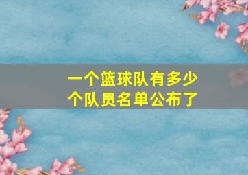 一个篮球队有多少个队员名单公布了