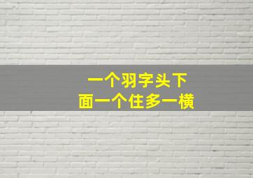 一个羽字头下面一个住多一横