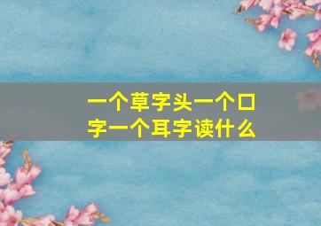 一个草字头一个口字一个耳字读什么