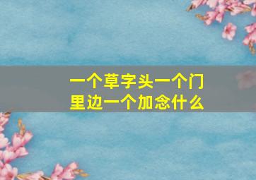 一个草字头一个门里边一个加念什么