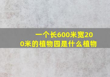 一个长600米宽200米的植物园是什么植物