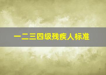 一二三四级残疾人标准