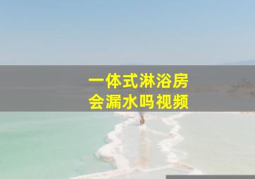 一体式淋浴房会漏水吗视频