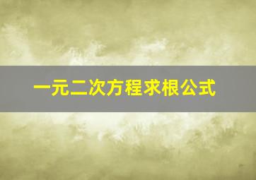 一元二次方程求根公式