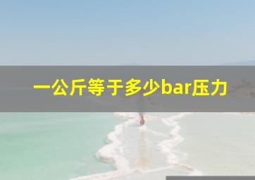 一公斤等于多少bar压力