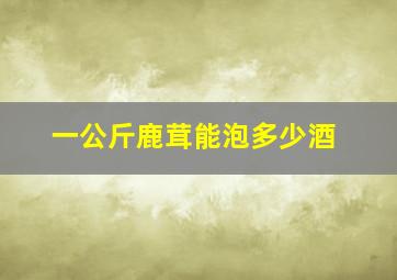 一公斤鹿茸能泡多少酒