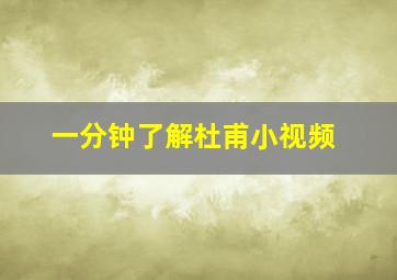 一分钟了解杜甫小视频