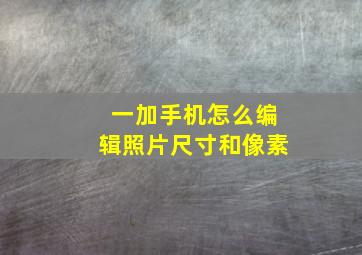 一加手机怎么编辑照片尺寸和像素