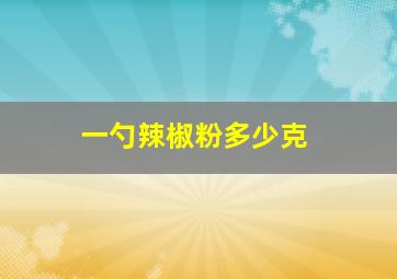 一勺辣椒粉多少克