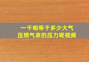 一千帕等于多少大气压燃气表的压力呢视频