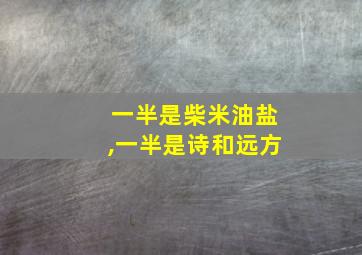 一半是柴米油盐,一半是诗和远方