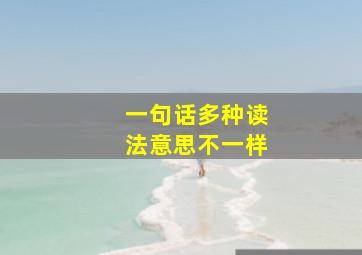 一句话多种读法意思不一样