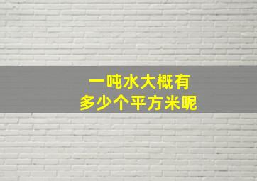 一吨水大概有多少个平方米呢