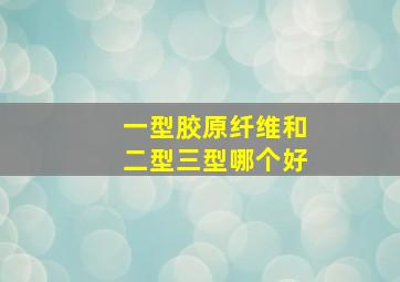 一型胶原纤维和二型三型哪个好