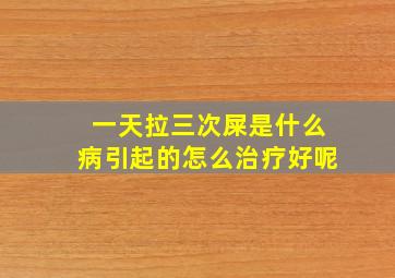 一天拉三次屎是什么病引起的怎么治疗好呢