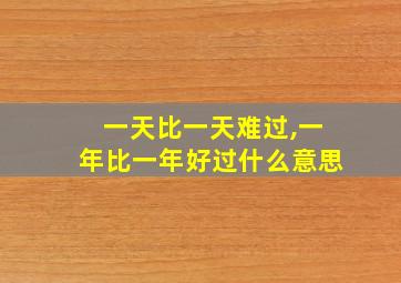 一天比一天难过,一年比一年好过什么意思