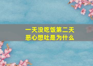 一天没吃饭第二天恶心想吐是为什么