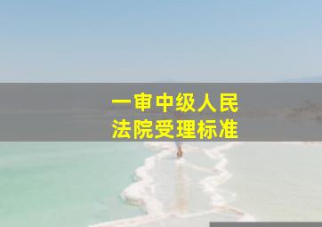 一审中级人民法院受理标准