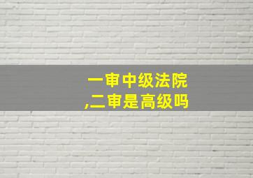 一审中级法院,二审是高级吗