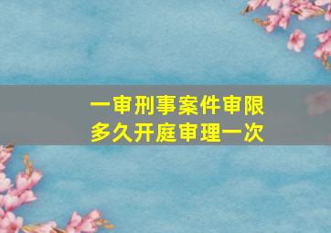 一审刑事案件审限多久开庭审理一次