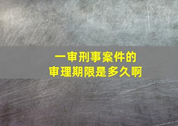 一审刑事案件的审理期限是多久啊