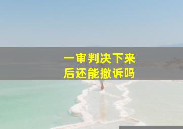 一审判决下来后还能撤诉吗