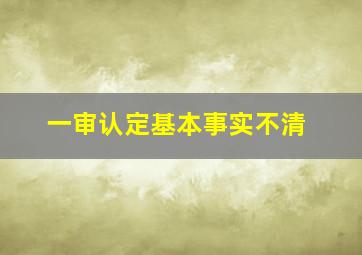 一审认定基本事实不清