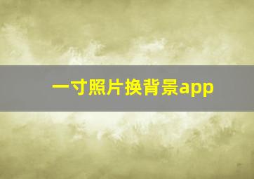 一寸照片换背景app