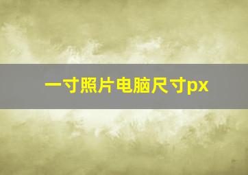 一寸照片电脑尺寸px