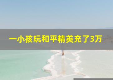 一小孩玩和平精英充了3万