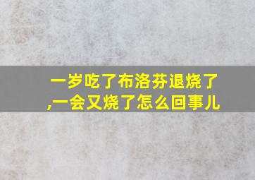 一岁吃了布洛芬退烧了,一会又烧了怎么回事儿