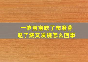 一岁宝宝吃了布洛芬退了烧又发烧怎么回事