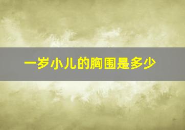 一岁小儿的胸围是多少