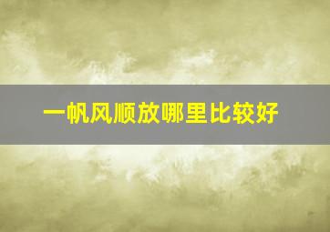 一帆风顺放哪里比较好