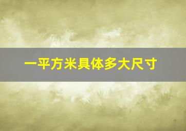 一平方米具体多大尺寸