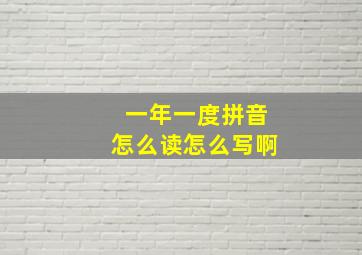 一年一度拼音怎么读怎么写啊