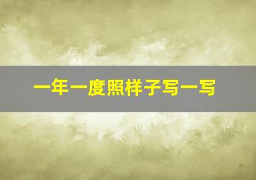 一年一度照样子写一写