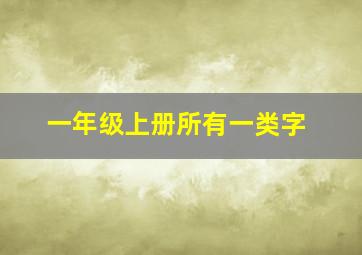 一年级上册所有一类字