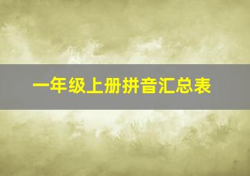 一年级上册拼音汇总表