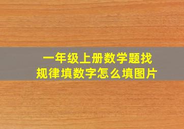 一年级上册数学题找规律填数字怎么填图片