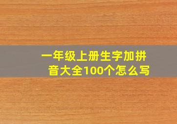 一年级上册生字加拼音大全100个怎么写