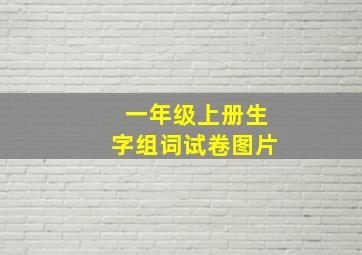 一年级上册生字组词试卷图片