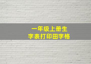 一年级上册生字表打印田字格