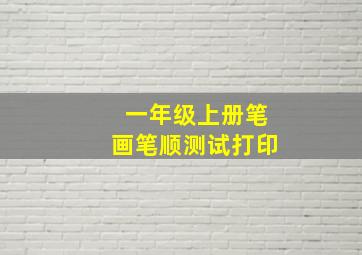 一年级上册笔画笔顺测试打印