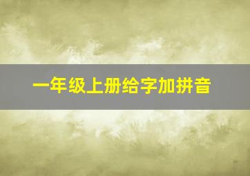 一年级上册给字加拼音