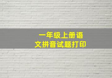 一年级上册语文拼音试题打印