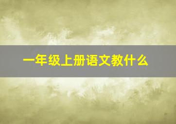 一年级上册语文教什么