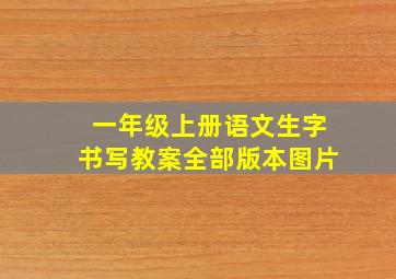 一年级上册语文生字书写教案全部版本图片